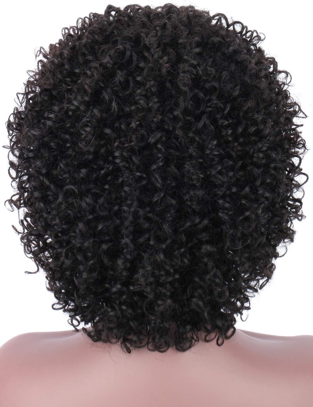 Short Curly Pixie Cut Human Hair Wig with Bangs, Natural Black Wear & Go Style, 100% Virgin Hair
